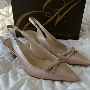 Enzo Angiolini Blush Pink Slingback Kitten Heel Pumps